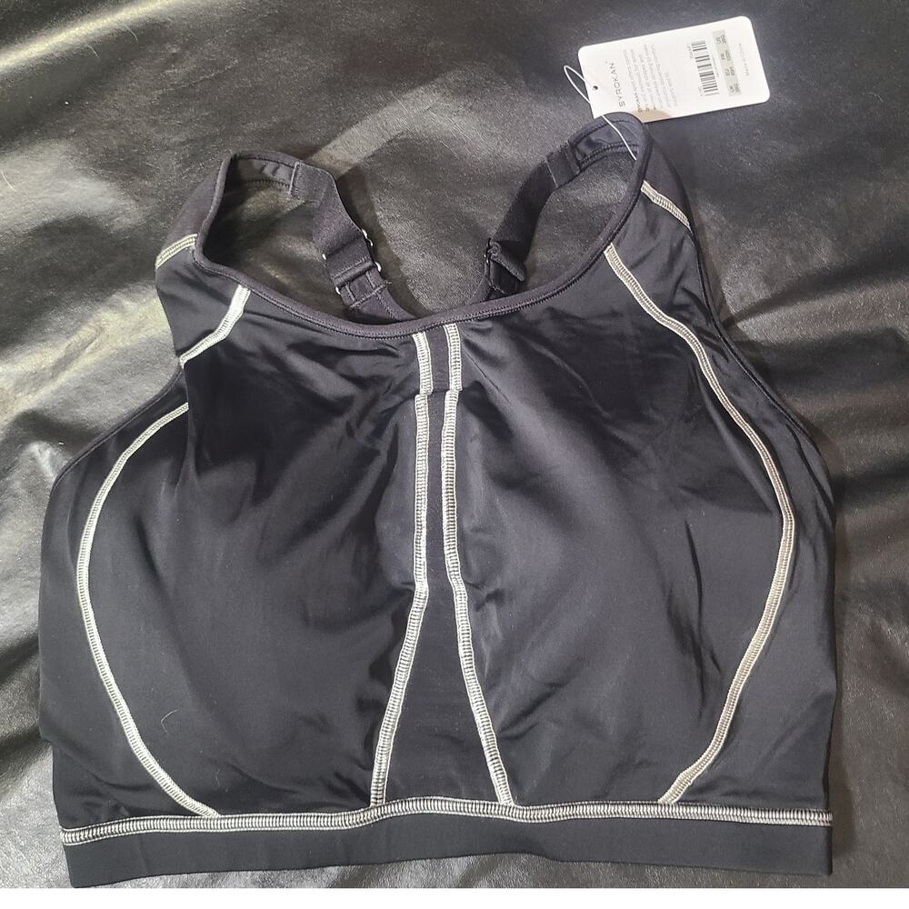 NWT Syrokan and white sports bra, size 38G
